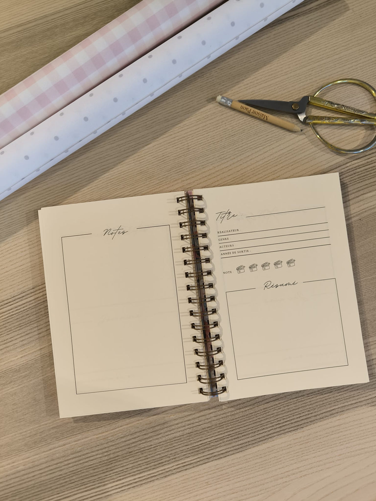 Journal de films et séries à personnaliser