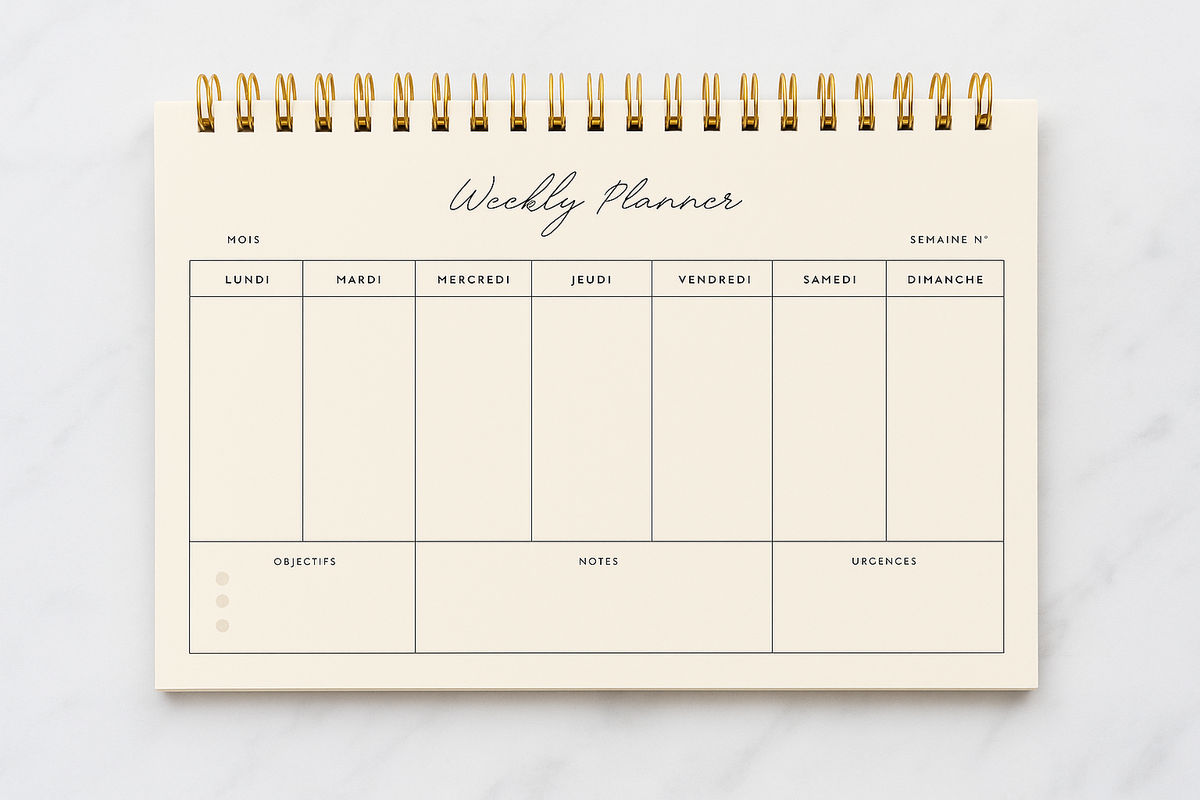 Weelkly Planner à personnaliser